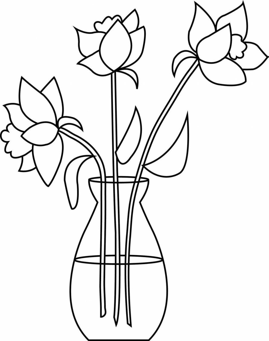 Эскиз вазы с цветами