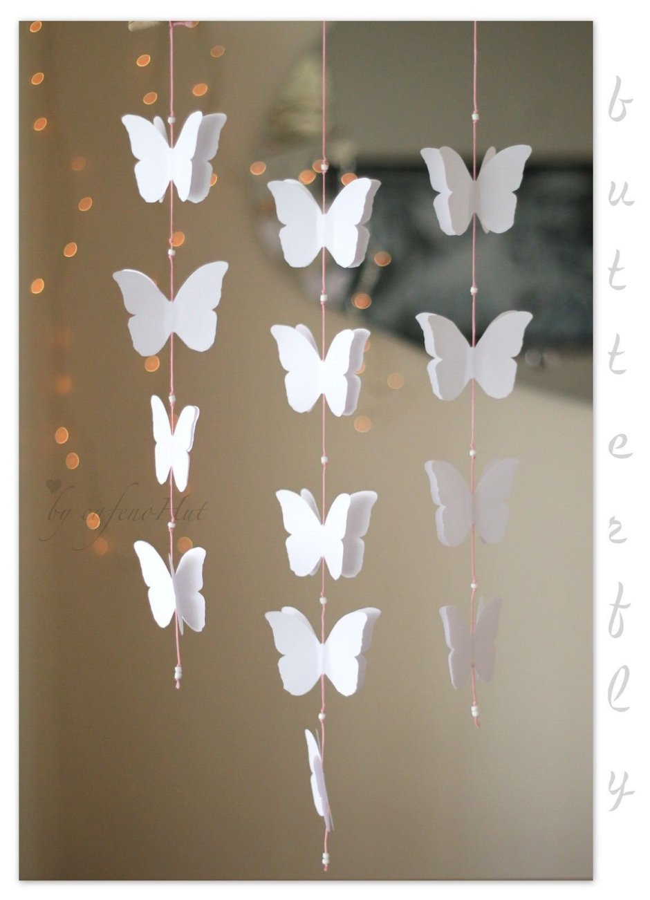 Бумажные бабочки для декора